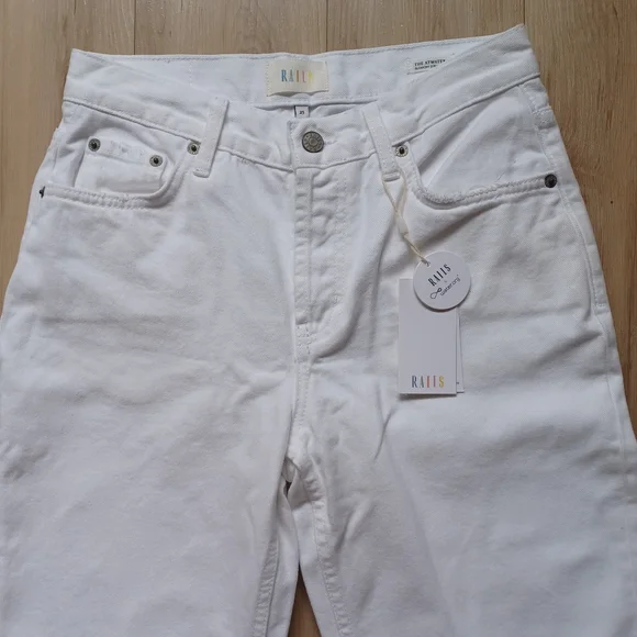 Rails Atwater Slouchy Straight Jeans White Blanche 25W NWT High Rise Boho - Picture 5 of 15